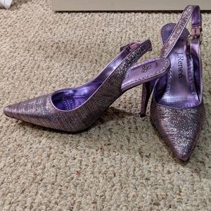 EUC J. Renee Shimmery and Metallic Heels 8.5 Wide